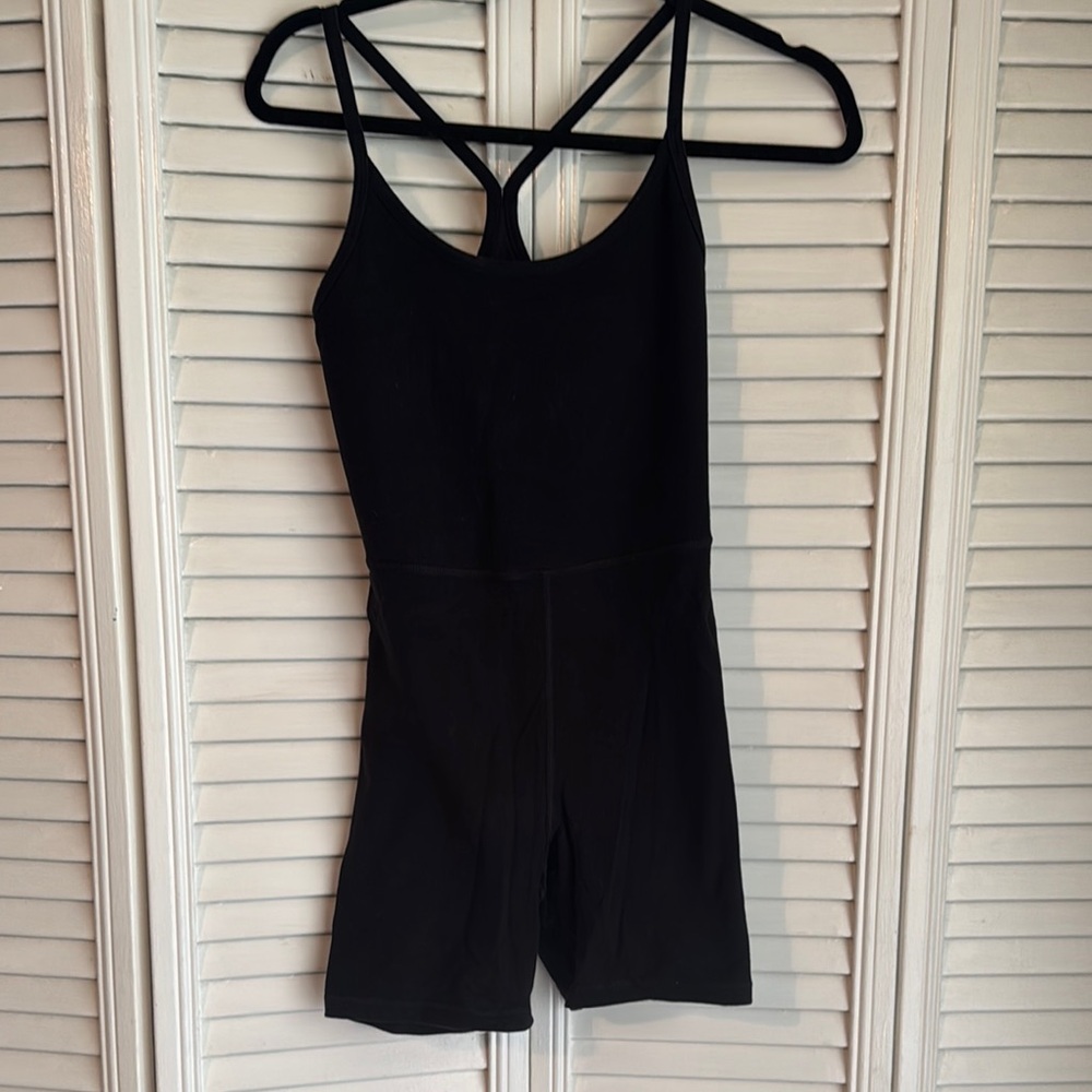 Black Strappy athletic Romper